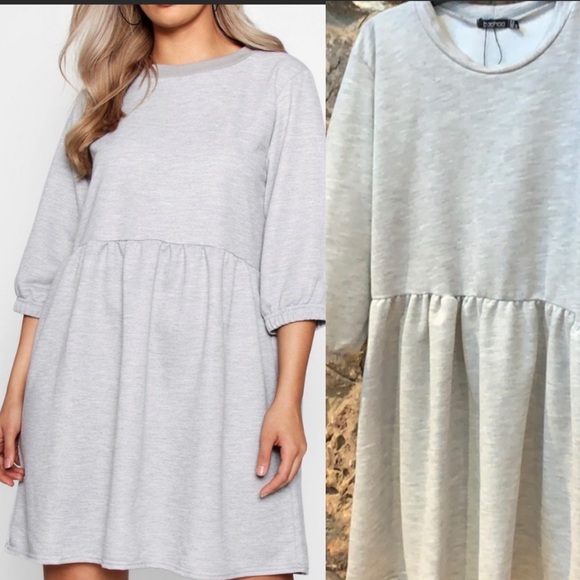 Boohoo Plus Dresses & Skirts - Boohoo Drop Waist Sweatshirt Fabric Dress